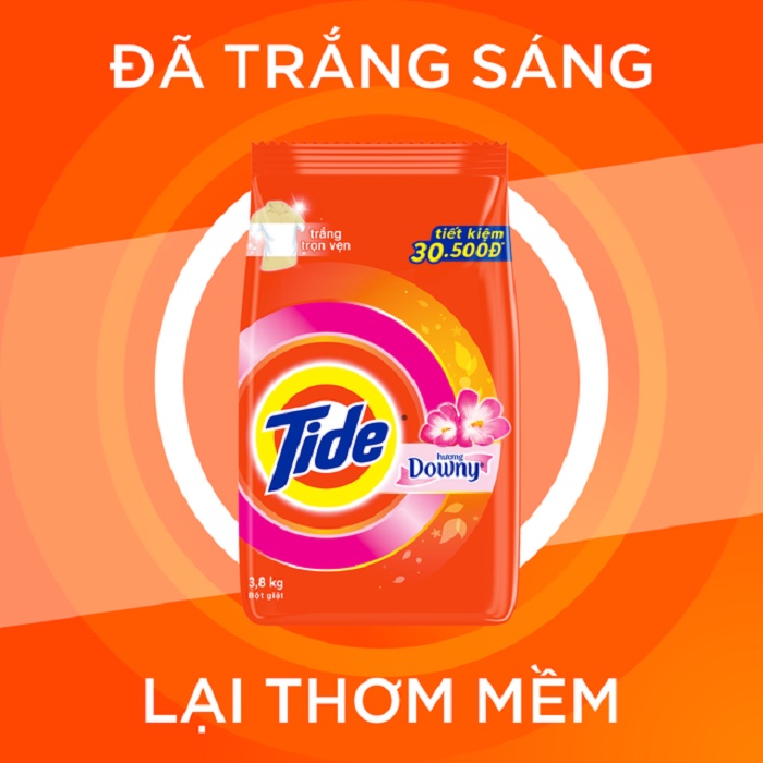 Mô tả Bột giặt TIDE Hương Downy Quần Áo Trắng Sáng Túi 3.6KG/3.8KG - 1