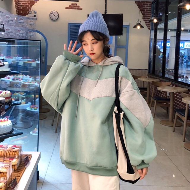 SẴN-Áo hodie Ulzzang mix màu form cực đẹp-Ảnh thật cuối