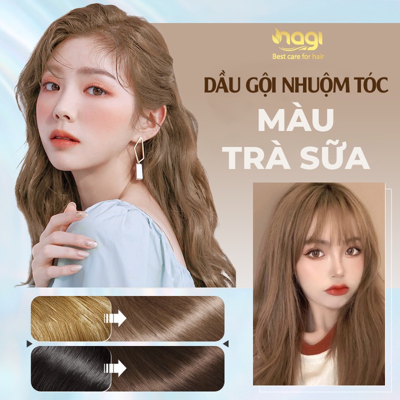 Khám phá sức mạnh của chiết xuất từ trà sữa trong dầu gội nhuộm tóc Nagi CREAM-COLORED 05 màu trà sữa! Tận hưởng mùi thơm ngọt ngào, tạo kiểu tóc dễ dàng và duy trì màu sắc đậm màu suốt nhiều tuần. Đừng bỏ lỡ cơ hội thử nghiệm sản phẩm độc đáo này!