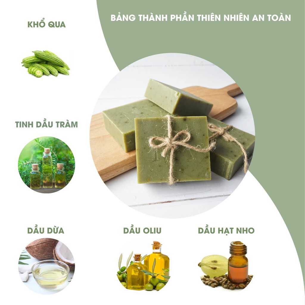 Mô tả Xà Bông Thiên Nhiên Mộc An Khổ Qua Chăm Sóc Face & Body- Giảm Mụn, Rôm Sảy Handmade 100g - 4