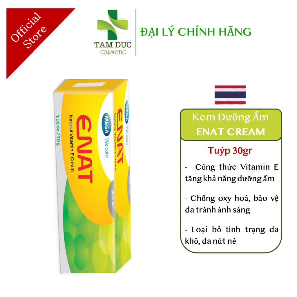 ENAT CREAM [Tuýp 30g] Kem dưỡng da vitamin e, giữ ẩm, chống nhăn da do khô Mega We Care