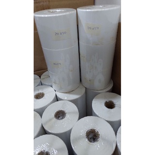 10 cuộn giấy nhiệt in mã vận đơn khổ 70x50mmx50m 943 con tem