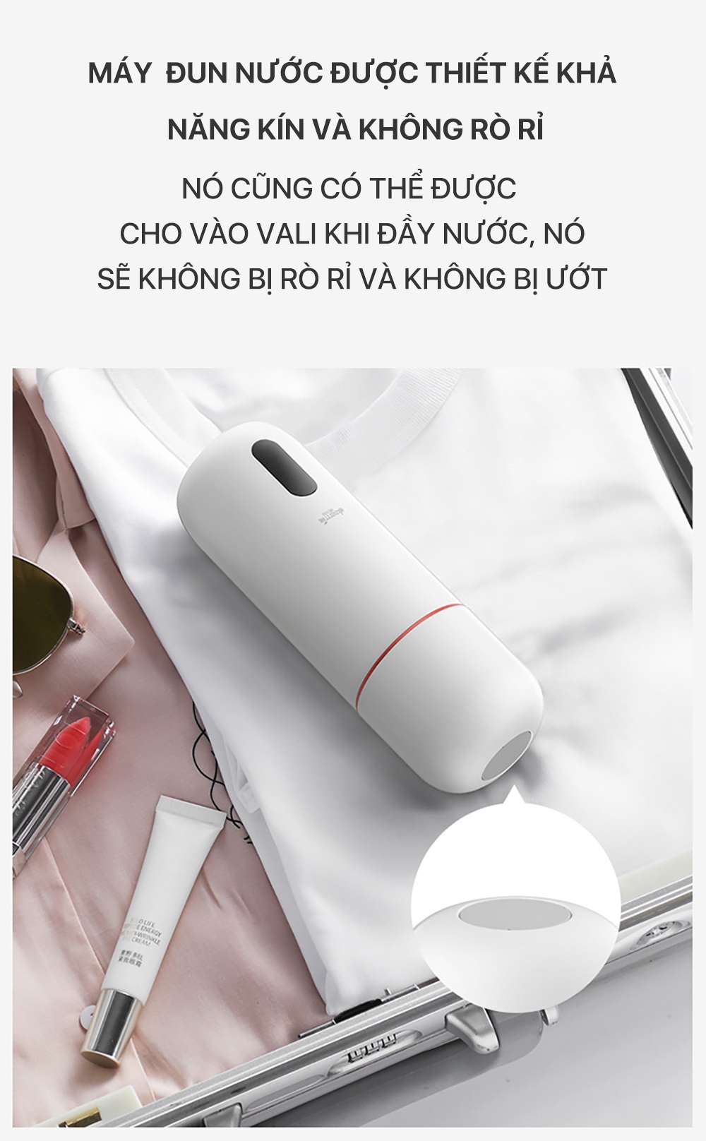 Mô tả Bình đun siêu tốc kèm giữ nhiệt Deerma DR035S cầm tay với 3 lớp cách nhiệt thông minh - Bảo hành 12 tháng - 2
