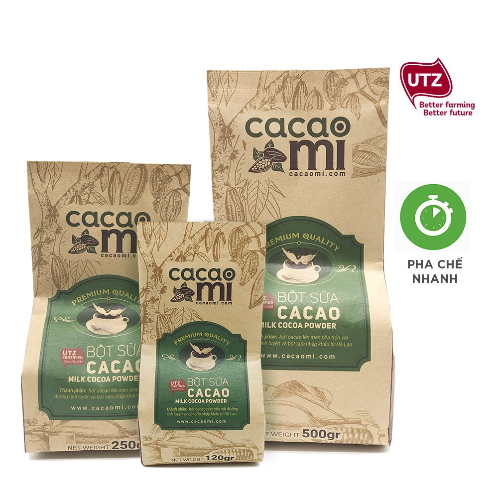Ảnh Bột ca cao sữa 3in1 CacaoMi thức uống chocolate đậm cacao nguyên chất loại ngon 120g/250g/500g 1