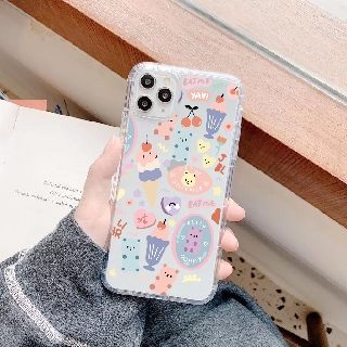 Ốp lưng iphone silicon dẻo trong Ice-cream dành cho ip 6 đến 16promax - t32