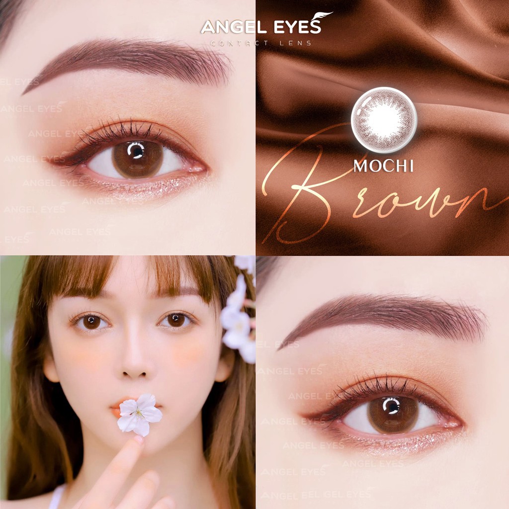 Ảnh Lens nâu có độ cận Mochi hiệu Angel Eyes có độ từ 0 - 8 độ, dòng kính áp tròng nâu có độ phù hợp kỷ yếu, đi học, cô dâu 3