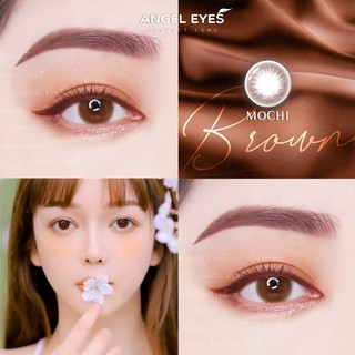 Lens nâu có độ cận Mochi hiệu Angel Eyes có độ từ 0 - 8 độ, dòng kính áp tròng nâu có độ phù hợp kỷ yếu, đi học, cô dâu