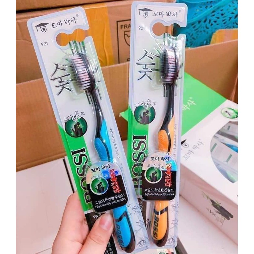 Bàn chải đánh răng than tre Bossi Hàn Quốc siêu mềm mịn - Đánh bay mảng bám hiệu quả