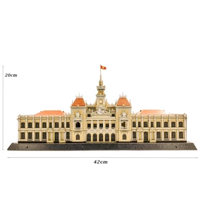 Mô Hình Giấy 3D Trụ Sở UBND TP.HCM 30x15x22cm Tự Lắp Ráp Quà Lưu Niệm - TAYTA
