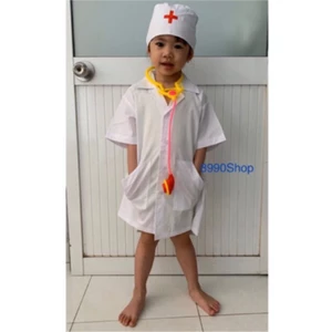 Áo bác sĩ cho bé tập làm bác sĩ Từ 3 Đến 10 Tuổi Màu Trắng Màu Hồng