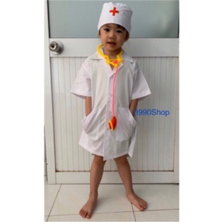 Áo bác sĩ cho bé tập làm bác sĩ Từ 3 Đến 10 Tuổi Màu Trắng Màu Hồng