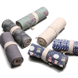 Túi Đựng Bút Vải Canvas 12 / 24 Lỗ Phong Cách Hàn Quốc Tiện Dụng