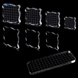 Acrylic Clear Stamping Block Grid and Grip Scrapbook Craft Making Essential Tool