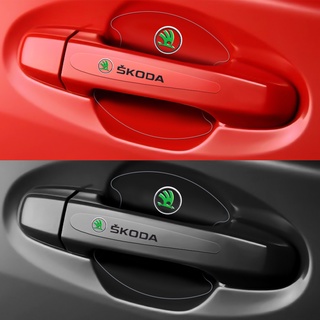 Set 8 Phim Dán Trong Suốt Bảo Vệ Tay Cầm Cho Xe Ô Tô Skoda Octavia A5 A7 Superb Fabia 2 3 1 Rapid Yeti Citigo Kodiaq Roomster