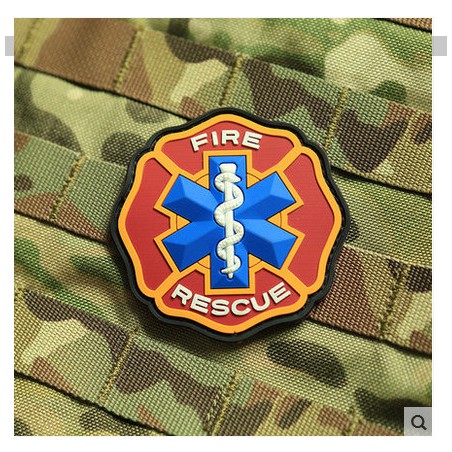 Dive Rescue Maltese Cross With Star Of Life Decal – EMS Firefighter Helmet Sticker, 2 Inch, USA Made
