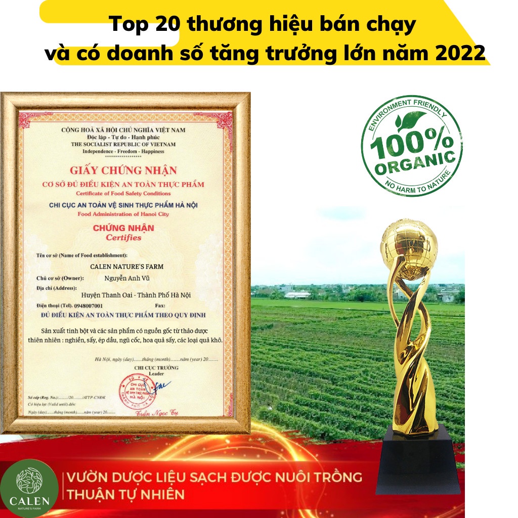 Mặt nạ nghệ, bột nghệ đắp mặt dưỡng trắng da Calen Nature Farm