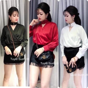 Siêu Phẩm Áo Sơ Mi Lụa Vạt Chéo