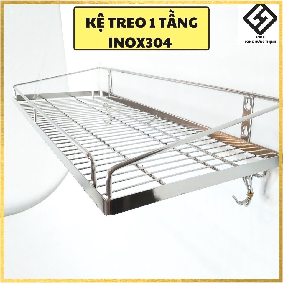 Kệ treo INOX 304 1 tầng cao cấp, kệ chén đĩa đựng tô, chén, bát, giá úp ...