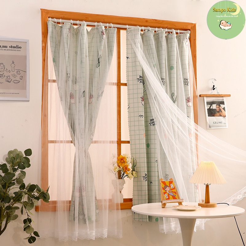 Rèm Khoen 2 lớp treo tường chống nắng, trang trí cửa sổ - phòng khách ...