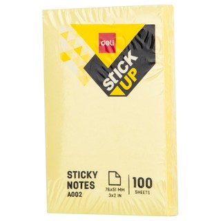 Set 100 Giấy Note Ghi Chú Hình Chữ Nhật Dán Vàng Deli - Giấy Nhớ Loại Chất Lượng Cao Tiện Lợi - 1 tệp