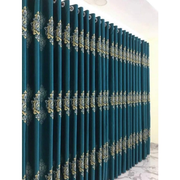 Rèm Cửa Sổ, Rèm Cửa Chính Chất Vải Gấm Xanh Chống Nắng Cực Tốt Nhiều ...