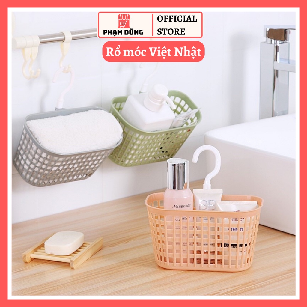 Rổ móc Việt Nhật treo bồn rửa chén bát , giỏ treo nhà tắm đựng đồ tiện ...