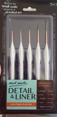 MONT MARTE - Bộ 5 cây cọ tỉa và viền nét Detail & Liner - set theo phong cách artist Taklon