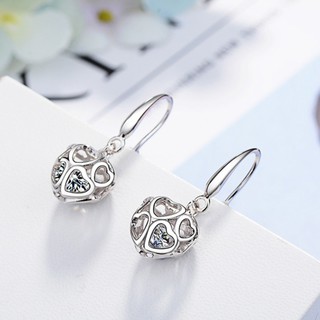 Bông tai trái tim lồng đá BHBT362