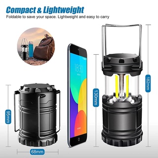 Bộ 3 Đèn Led COB Mini 3 * AAA Chống Thấm Nước Có Tay Cầm Tiện Dụng Mang Theo Cắm Trại