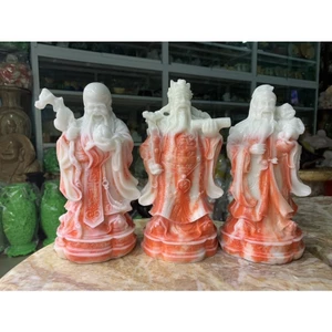 Bộ Tam Đa Đá Đúc 20cm – Tượng Phúc Lộc Thọ May Mắn, Quà Tặng Phong Thủy Cao Cấp