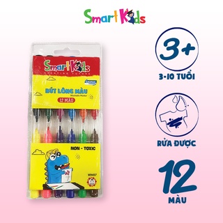 Bút Lông Màu Smartkids WM07 12 màu tô Dành cho bé từ 4 tuổi - 10 tuổi Màu sắc tươi sáng, cường độ màu cao, bền màu