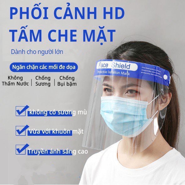 TẤM CHẮN GIỌT BẮN, PHÒNG DỊCH, BẢO HỘ SỨC KHỎE KÈM DÂY CHUN ĐỂ ĐEO (1 cái)