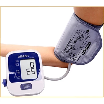(Ưu Đãi Giá Sốc)Máy đo huyết áp bắp tay hiệu Omron HEM-8712 (Trắng phối xanh)