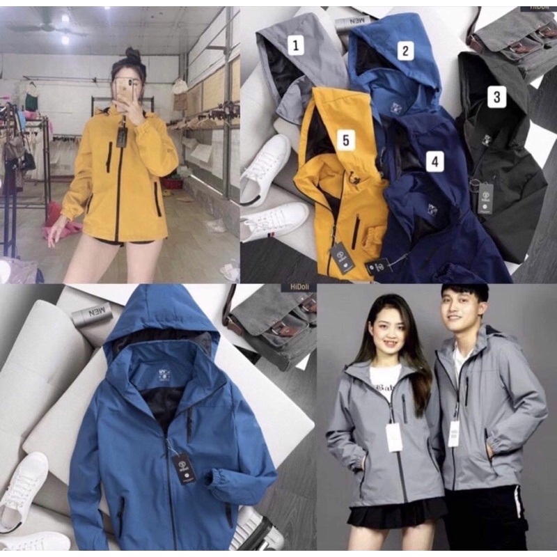 Áo Khoác Gió Nam,Nữ Vải Gió Tráng Bạc PS005