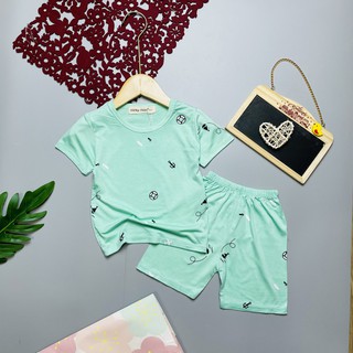 Đồ bộ bé trai Đồ bộ bé gái Bộ Minky Mom ngắn tay thun lạnh MK02