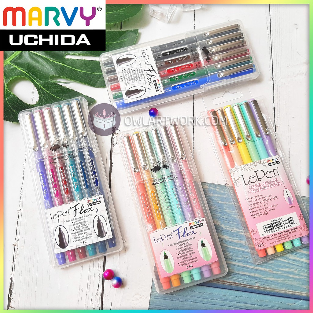 Bộ 6/12 Bút Viết Thư Pháp MARVY UCHIDA Lepen Flex 4800 - Calligraphy ...