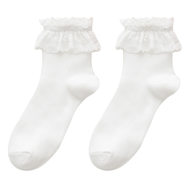 Dasbsug Nhật Bản Gothic Lưới Thủy Thủ Đoàn Tất Ngọt Xù Ren Frilly Rỗng Cotton Hàng Dệt Kim