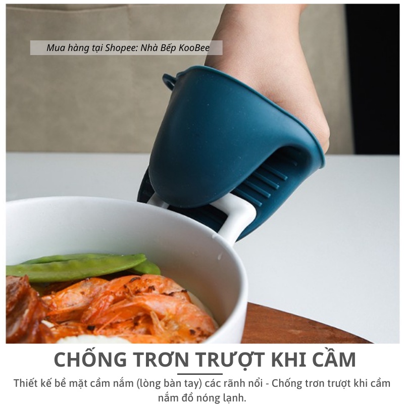 Găng Tay Silicon Chống Nóng Cách Nhiệt KOOBEE – Thiết Kế Chống Trơn Trượt, Cầm Nhấc Đồ Nóng An Toàn| PKB09