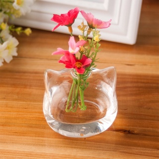 Bình hoa thủy tinh hình mèo xinh xắn làm đồ trang trí