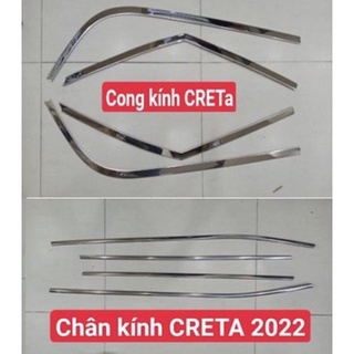 Nẹp viền chân kính, cong kính xe Hyundai Creta 2022, 2023, 2024, 2025 INOX 304 cao cấp, sáng bóng