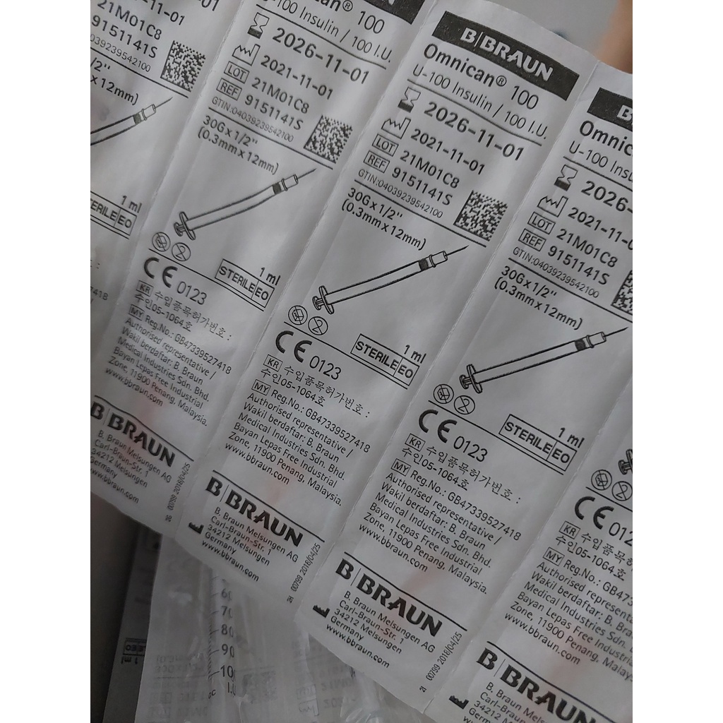 Combo 10 chiếc Kim tiêm tiểu đường omnican U100 BBraun - SX ĐỨC