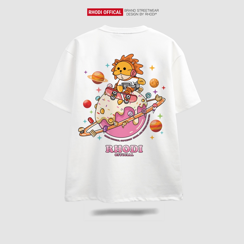 Áo thun local brand RHODI phông cổ tròn tay lỡ unisex nam nữ leo candy