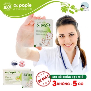 Gạc Rơ Lưỡi Dr.Papie Tiêu Chuẩn 5 SAO, Làm Sạch Răng, Lưỡi, Nướu và Khoang Miệng Cho Bé - 30Gói/Hộp