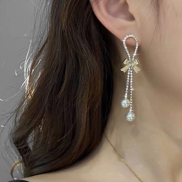 Bông tai ngọc trai sang trọng bông tai khí chất mới phong cách Hàn Quốc