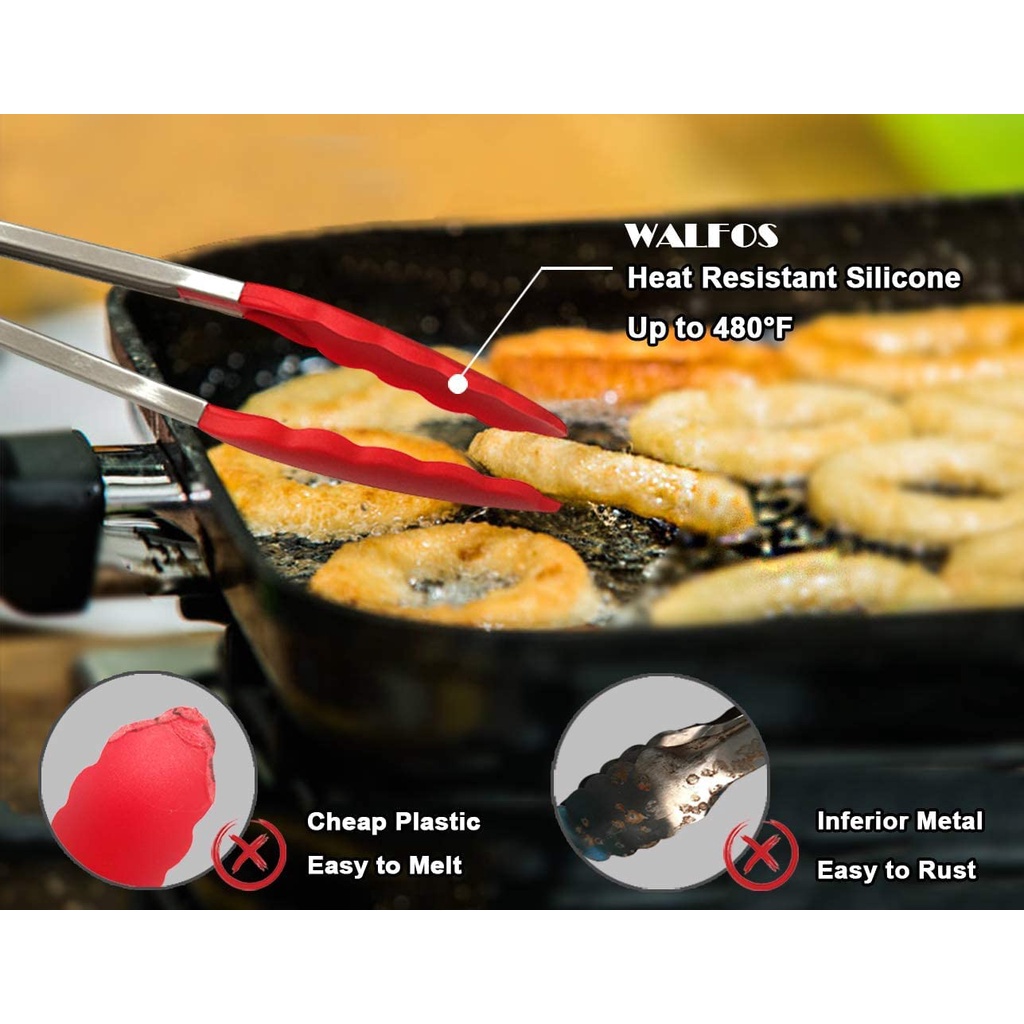 Ảnh Kẹp silicone thực phẩm bằng thép không gỉ Walfos 4