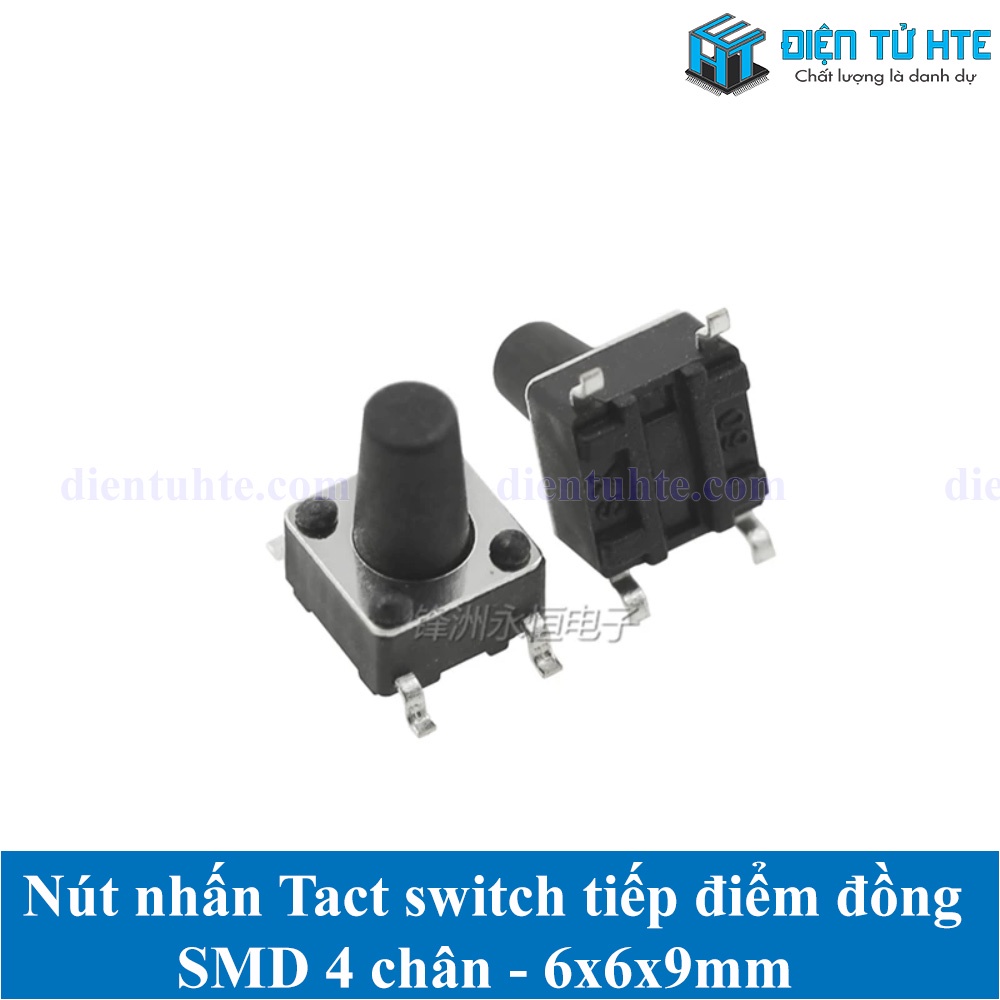 Nút nhấn 4 chân dán SMD tiếp điểm đồng 6x6 (Gói 10 cái) | Shopee Việt Nam