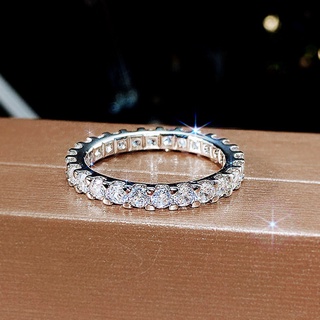 Nhẫn Cưới Bằng Bạc 925 Đính Đá Zircon Đơn Giản Thời Trang Cho Nữ