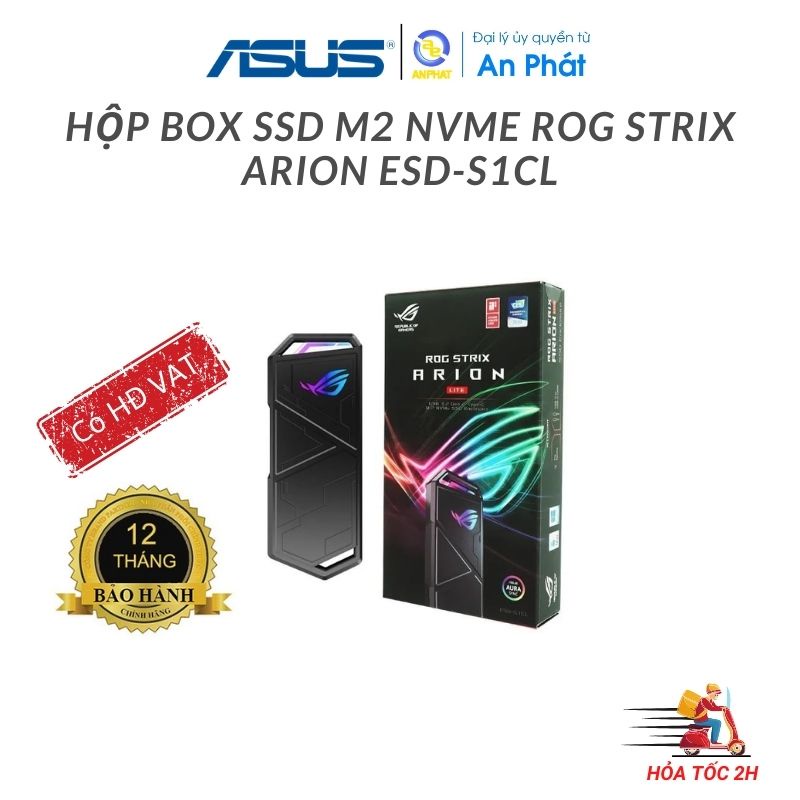 [Mã ELCL7 giảm 7% đơn 300K] Hộp đựng ổ cứng Asus ROG STRIX ARION - Bảo hành chính hãng 12 tháng