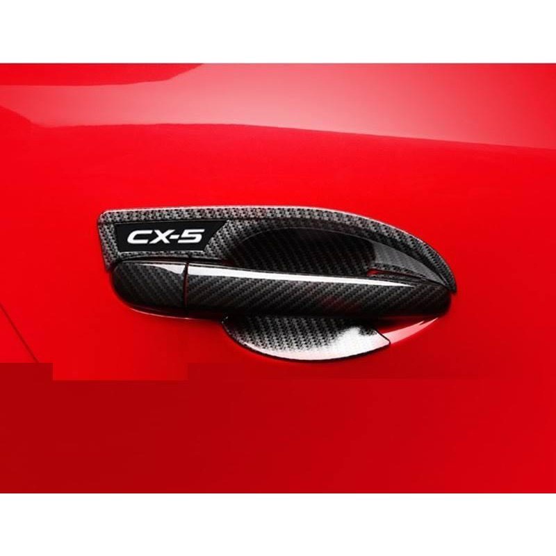 Ốp carbon tay nắm cửa, hõm cửa xe Mazda Cx5 2020-2022, Chất liệu Nhựa carbon ABS cao cấp