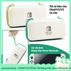 Oled/V1/V2/Lite Túi Vải Eva Đựng Máy Game Nintendo Switch Phong Cách Đơn Giản Trắng Viền Màu